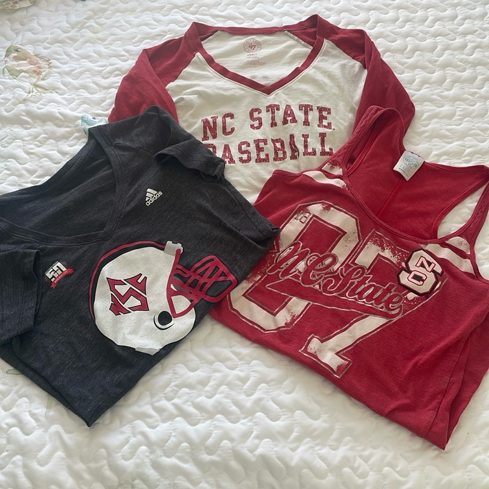 Lot of (3) NC State Women’s shirts, size small